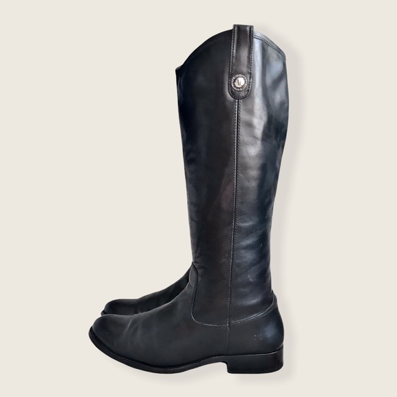 Frye Melissa Button Black Leather Classic Boots - Picture 13 of 16